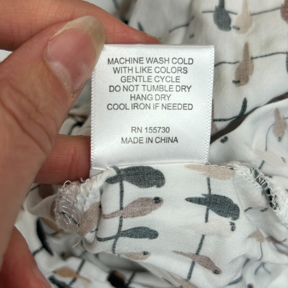 Jane + Delancey Shirt Womens XL White Rayon Parrot Print Round Hem Button Up - Picture 6 of 12